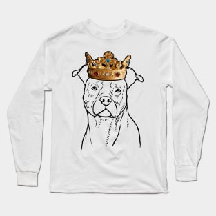 American Staffordshire Terrier Dog King Queen Wearing Crown Long Sleeve T-Shirt